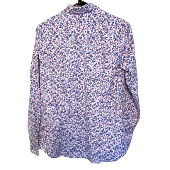 J. Crew Shirt Blue size Small Purple Floral Cotton Poplin Button Up calico print - Picture 3 of 6